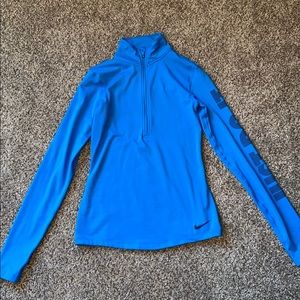 Nike Dri-Fit Sky Blue Half Zip Long Sleeve